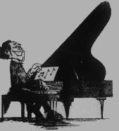 Karikatur eines Pianisten